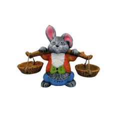 Decoratiune de gradina iepuras cu doua ghivece 5