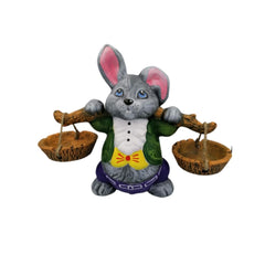 Decoratiune de gradina iepuras cu doua ghivece 7