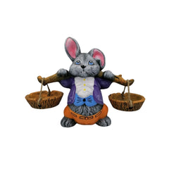 Decoratiune de gradina iepuras cu doua ghivece 9