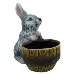 Decoratiune de gradina Iepuras cu ghiveci pentru flori