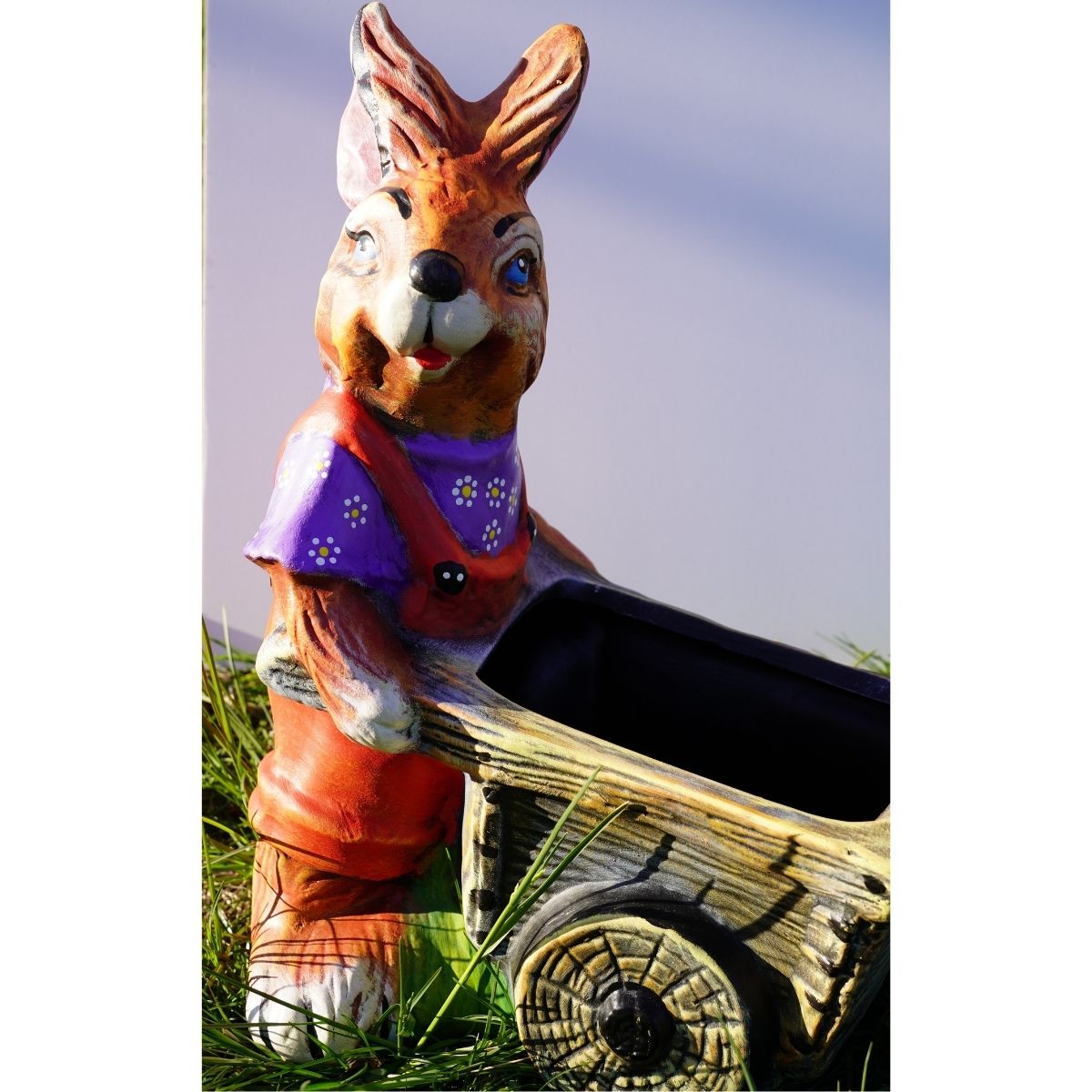 Decoratiune de gradina iepuras cu roaba, 1, hectarul.ro