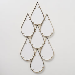 Decoratiune de perete cu oglinda, auriu, din fier, Martinique Boltze