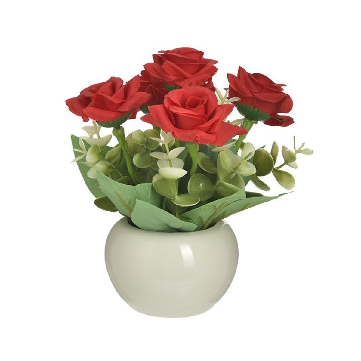 Decoratiune din ceramica si plastic design planta in ghiveci Φ15Χ15 Inart, 1, hectarul.ro