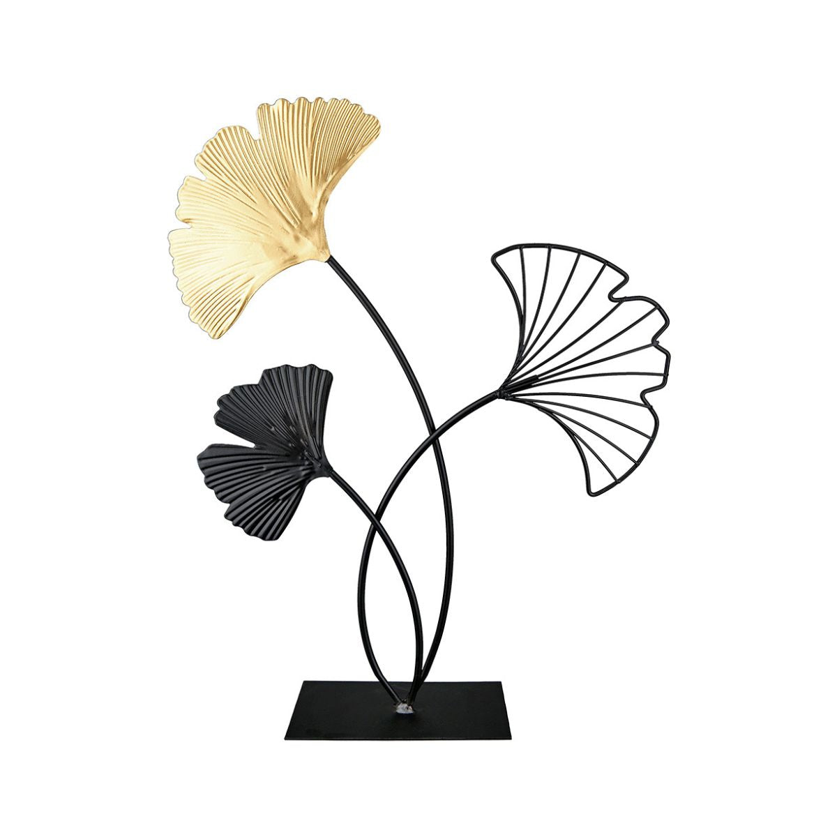Decoratiune din metal Ginkgo negru/auriu 23,5 cm Gilde, 1, hectarul.ro
