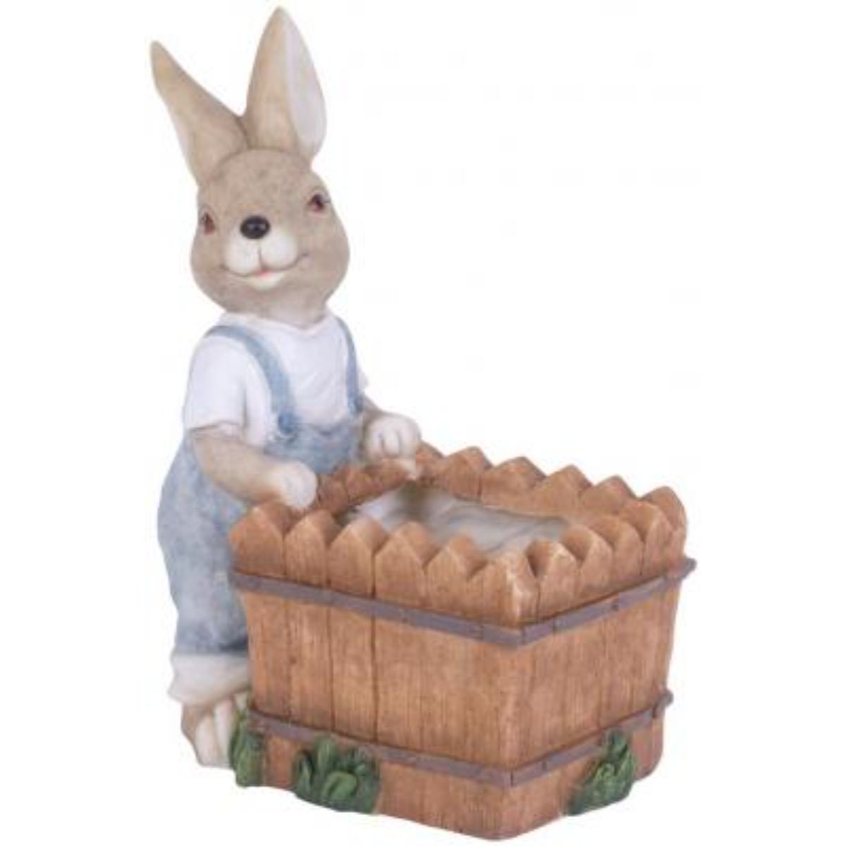 Decoratiune gradina, ceramica, iepure cu ghiveci, 36x19x42 cm, 1, hectarul.ro