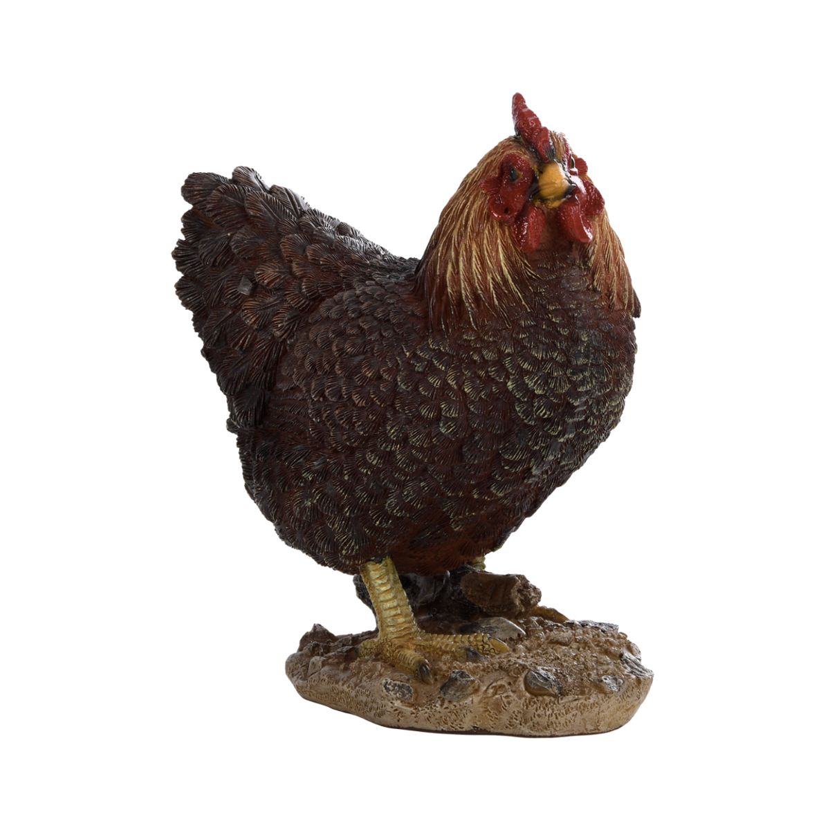 Decoratiune maro din polirasina 19 cm Gaina Standing Esschert Design, 1, hectarul.ro