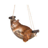 Hectarul - Decoratiune maro din polirasina 19 cm Veverita in hamac Esschert Design