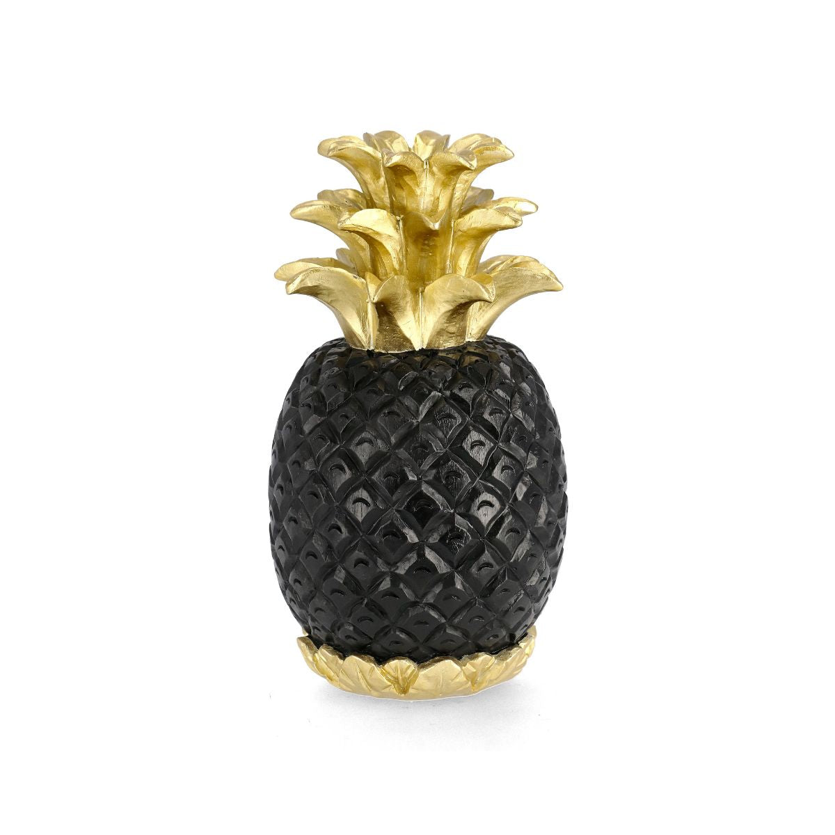 Decoratiune negru/auriu din polirasina 30 cm Surabaya Ananas Bizzotto, 1, hectarul.ro