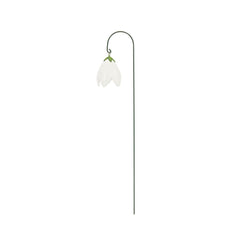 Decoratiune pentru ghiveci, alba, din polirasina si fier, 38 cm Blossom