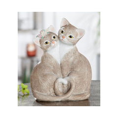 Decoratiune pisici 19 cm maro/alb din polirasina Nala & Nico Gilde