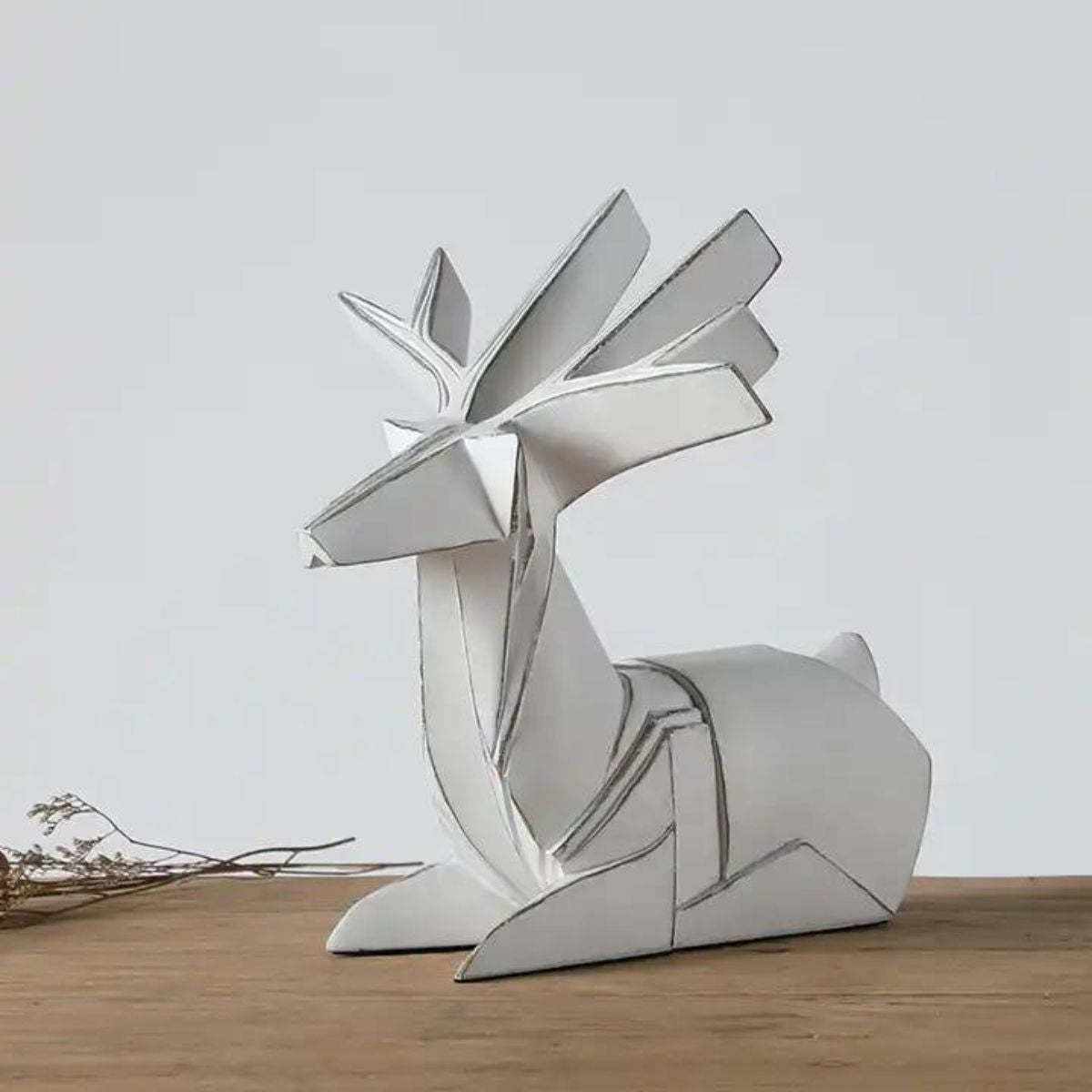 Decoratiune ren alb din polirasina 27 cm Yazhi, 1, hectarul.ro