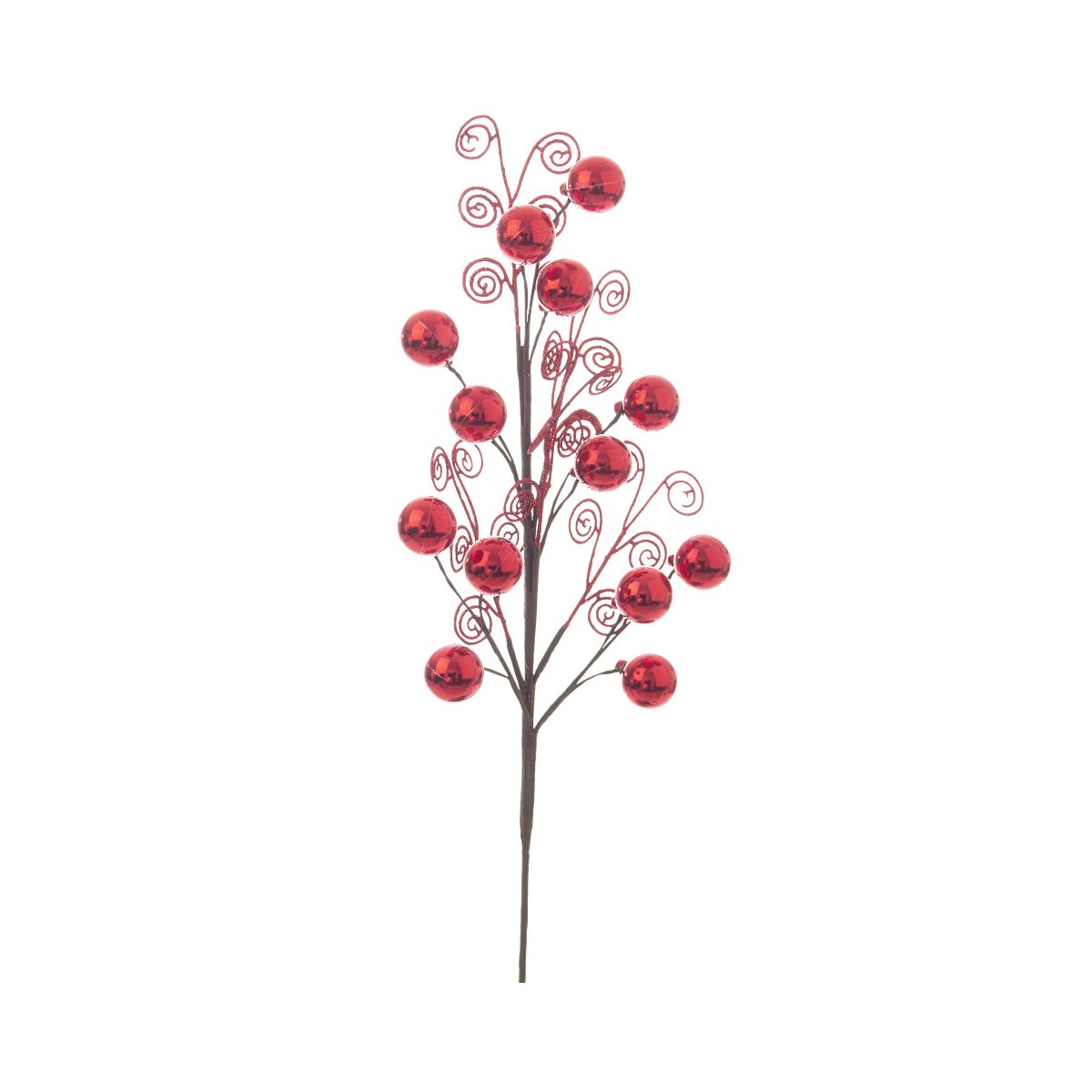 Decoratiune rosie cu globuri din metal si polietilena 60 cm Lizbeth Branch Bizzotto, 1, hectarul.ro