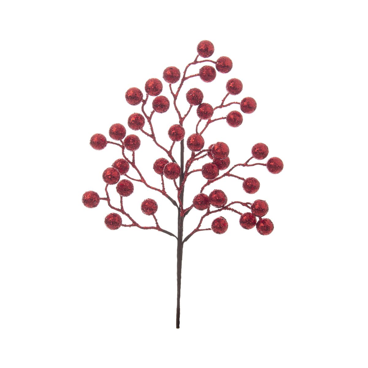 Decoratiune rosie din metal si spuma sintetica 45 cm Berries Branch Bizzotto, 1, hectarul.ro