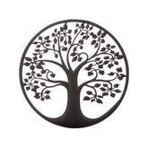 Hectarul - Decoratiune rotunda de perete Ø40cm, maro, din metal, Tree of Life" Gilde
