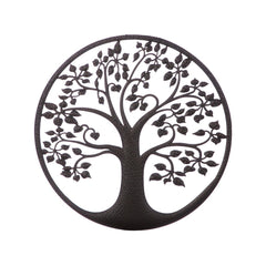 Decoratiune rotunda de perete Ø40cm, maro, din metal, Tree of Life" Gilde