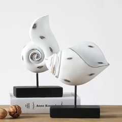 Decoratiune cochilie de melc alba din polirasina 22.5 cm Yazhi