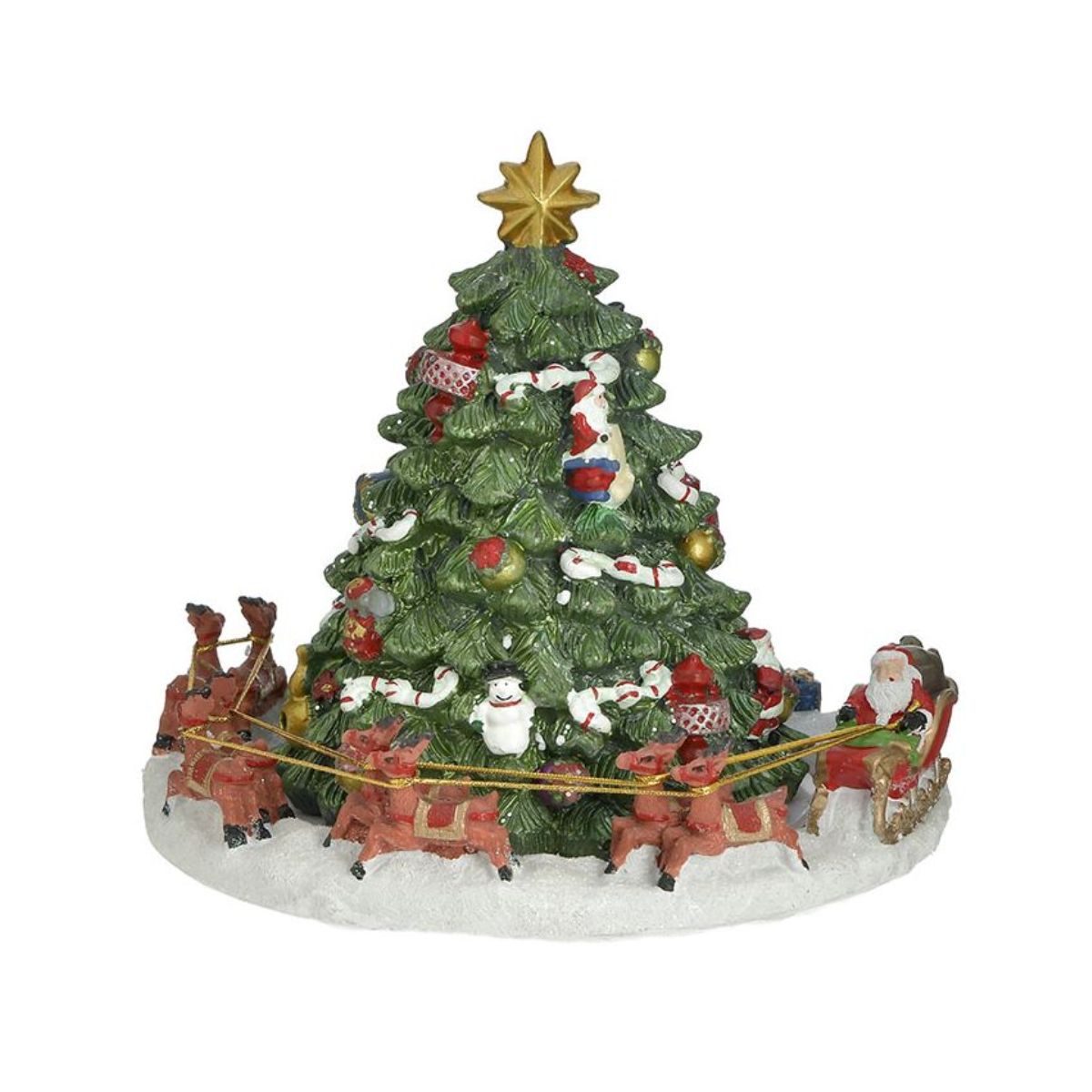Decoratiune verde din polirasina 15 cm XMAS Tree Motion Inart, 1, hectarul.ro