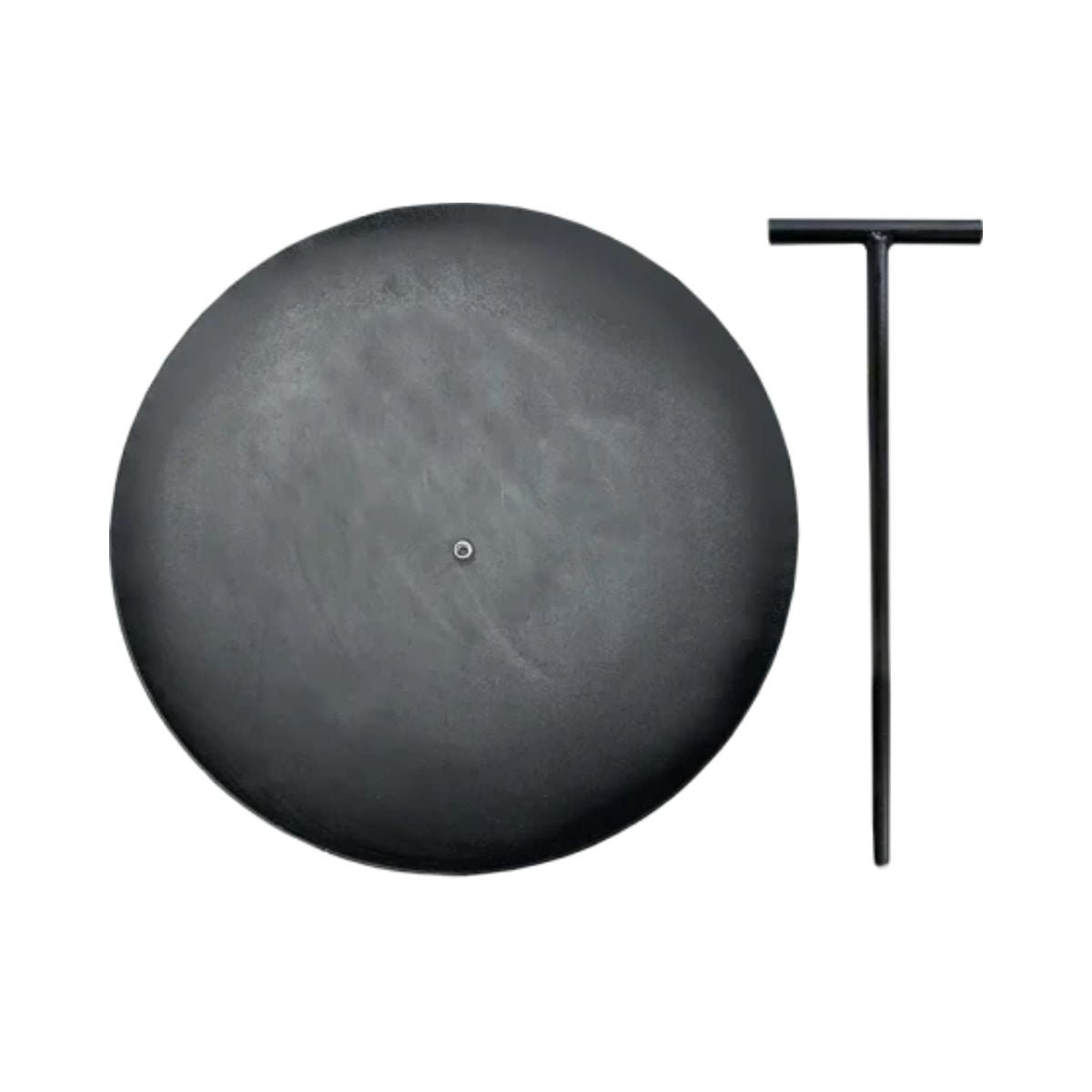 Disc din otel pentru gatit din tabla de 4 mm, cu picioare si maner, 1, hectarul.ro