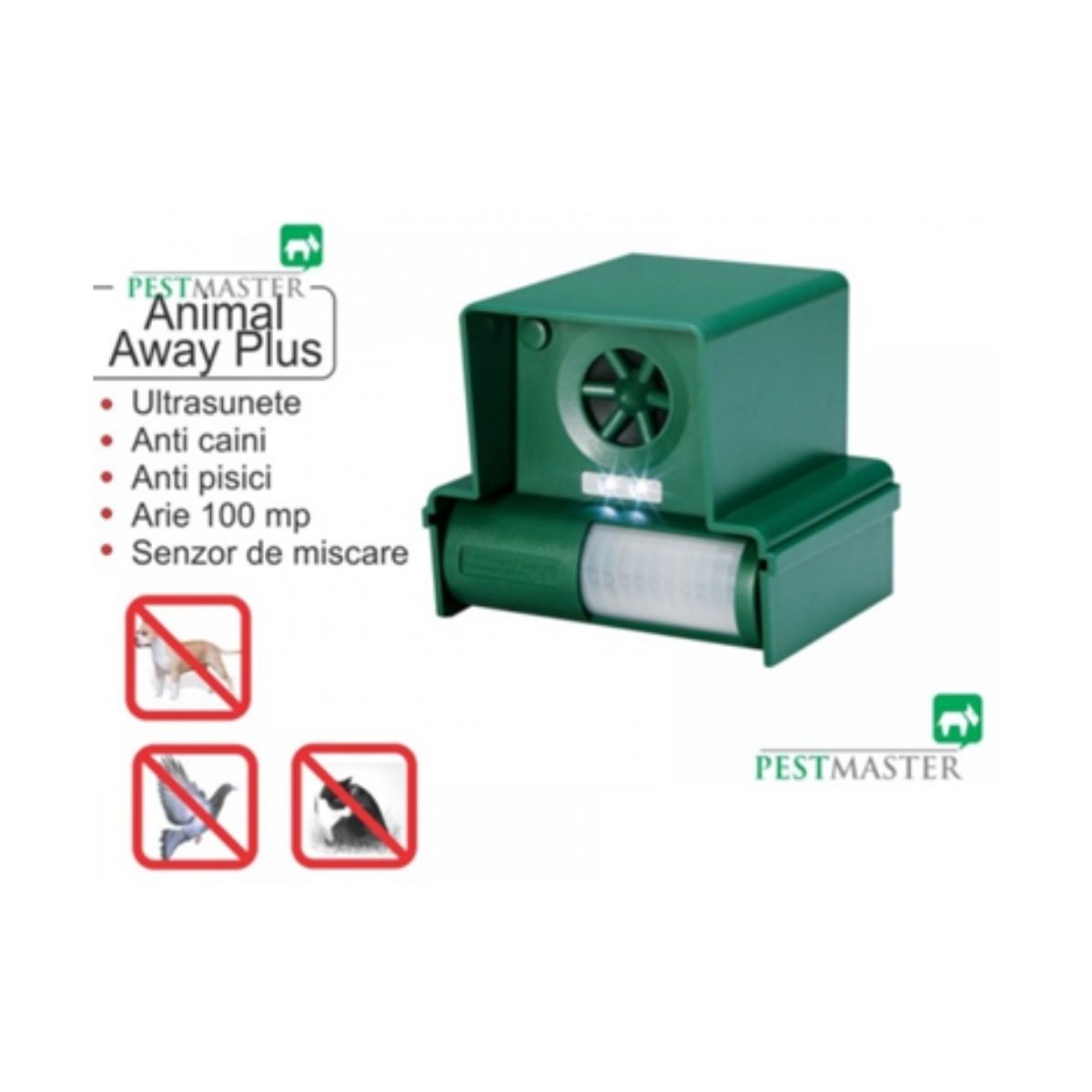 Dispozitiv electronic PestMaster Animal Away (100 mp) Ultrasunete si Flash, 1, hectarul.ro