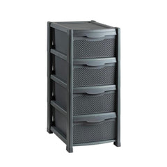 Dulap depozitare cu 4 sertare gri perlat, 40 x 48 x 90 cm din plastic