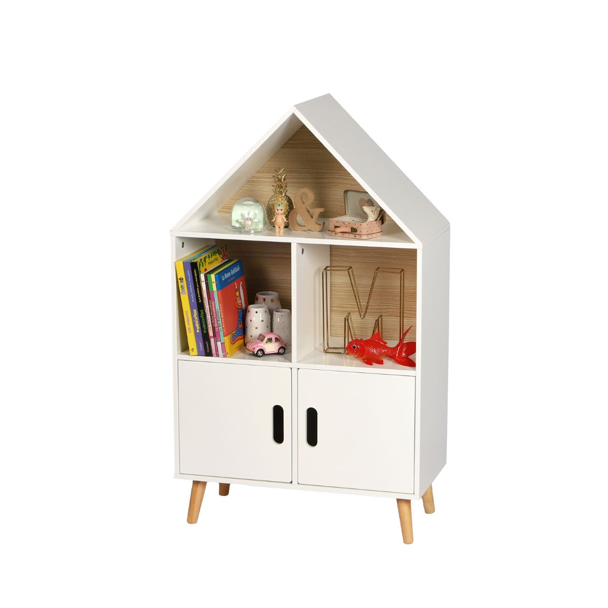 Dulapior copii design casuta alb din MDF 103 cm Dream JudyWild, 1, hectarul.ro