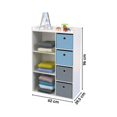 Dulapior copii din MDF si textil albastru/gri 96 cm Happy JudyWild