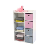 Hectarul - Dulapior copii din MDF si textil roz/gri 96 cm Happy JudyWild