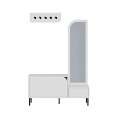 Set dulap de pantofi alb din PAL melaminat 112x172 cm Mila Decortie