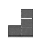 Hectarul - Dulap de pantofi gri retro din PAL melaminat 105x118 cm Dude Decortie