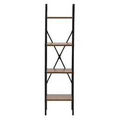 Etajera cu 4 rafturi , metal si MDF, maro-negru, 150x38x31 cm