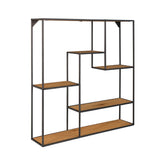 Hectarul - Etajera de perete maro/negru din otel si PAL melaminat 85 cm Vita House Nordic