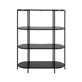 Hectarul - Etajera neagra din otel si PAL melaminat 111 cm Vita Oval House Nordic