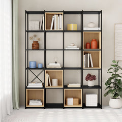 Etajera negru / maro din PAL melaminat 179x139 cm Vale Decortie