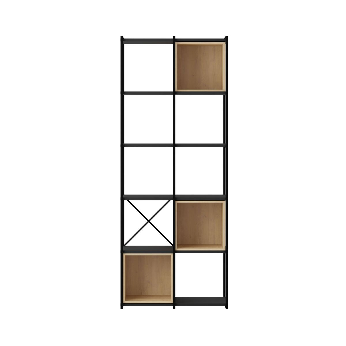 Etajera negru / maro din PAL melaminat 179x70 cm Vale Decortie, 1, hectarul.ro