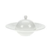 Hectarul - Farfurie adanca alba, cu capac, din portelan Ø21,5 cm Apero Cosy&Trendy