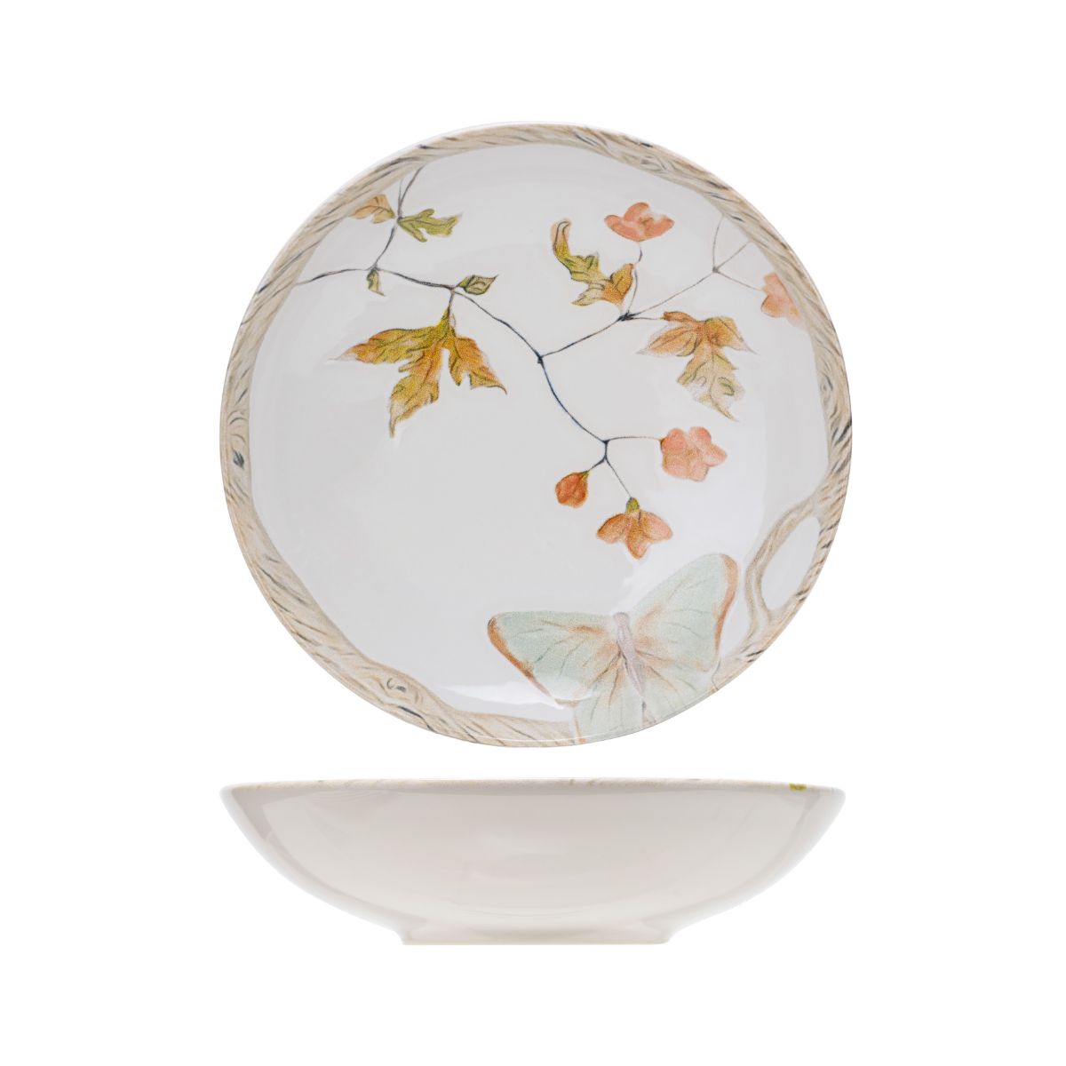 Farfurie adanca portocalie din ceramica Ø20 cm Farfalla Cosy&Trendy, 1, hectarul.ro