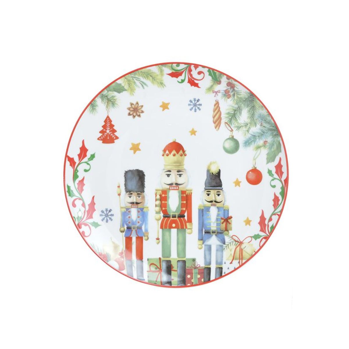 Farfurie multicolora din portelan Nutcracker Φ20 cm Inart, 1, hectarul.ro