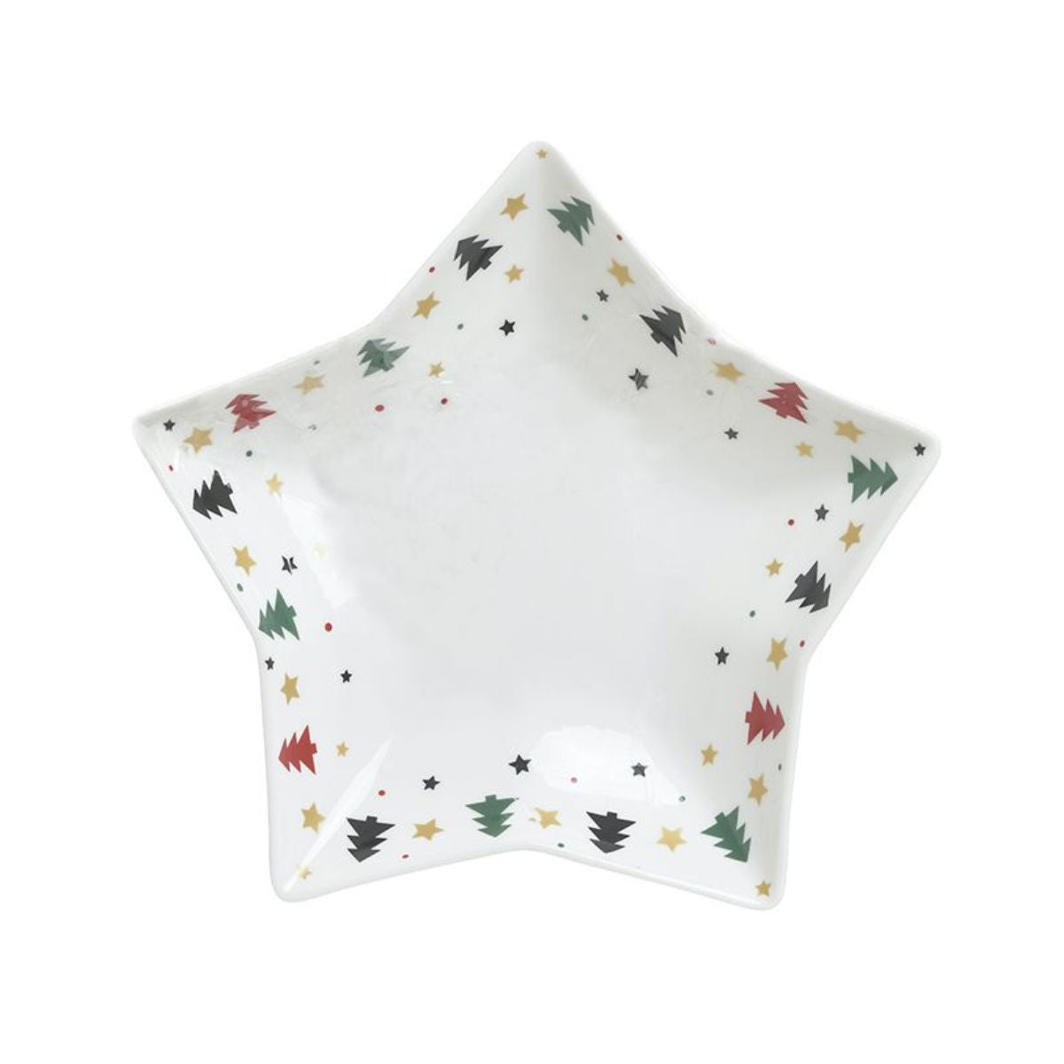 Farfurie multicolora din portelan Star 22Χ25X4 cm Inart, 1, hectarul.ro