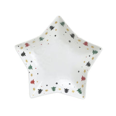 Farfurie multicolora din portelan Star 22Χ25X4 cm Inart