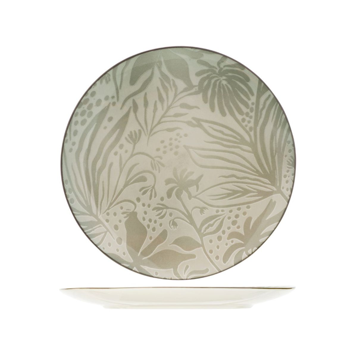Farfurie verde din portelan Ø20 cm Giungla Cosy&Trendy, 1, hectarul.ro