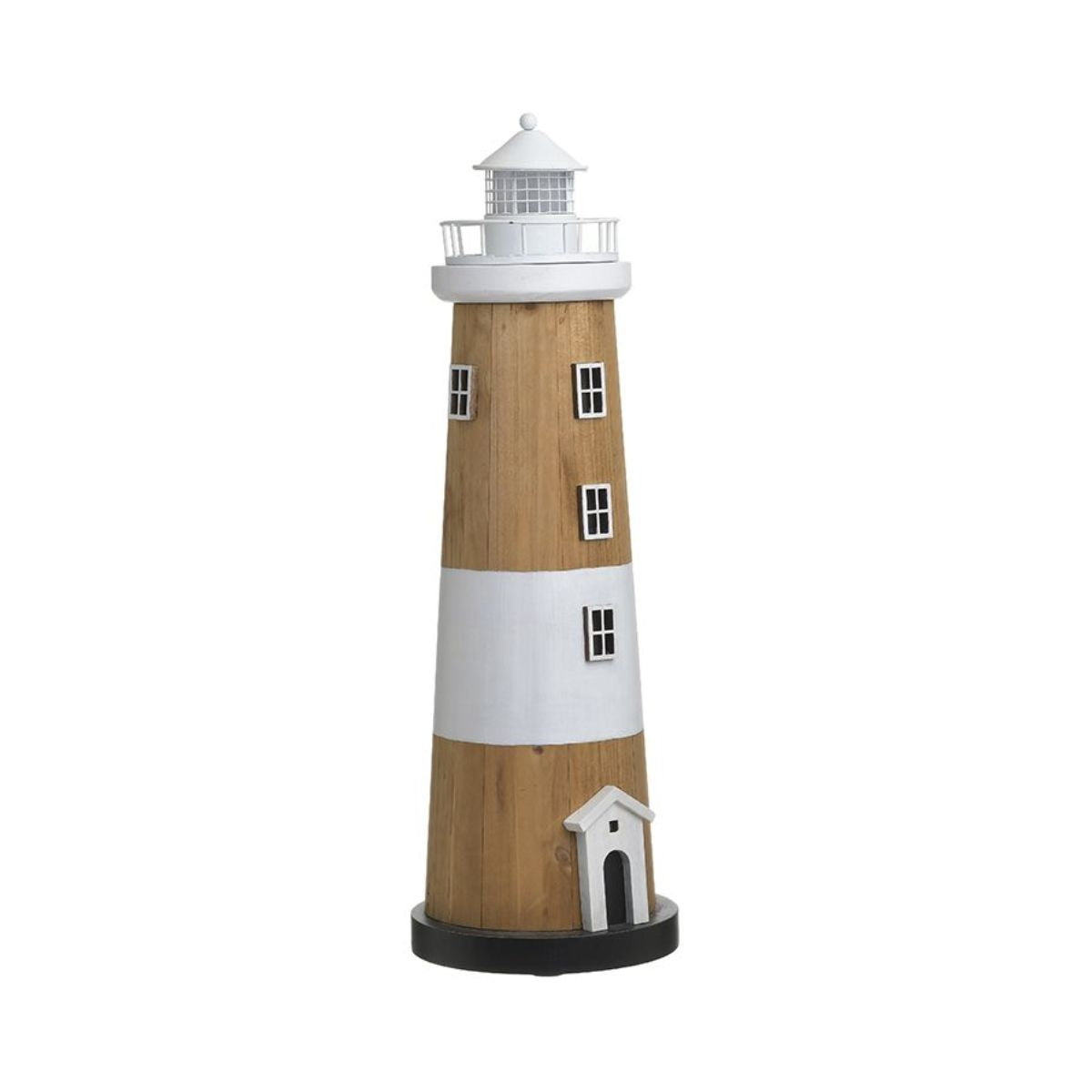 Felinar din lemn si metal, cu LED, Ø15Χ46 cm Lighthouse Inart, 1, hectarul.ro