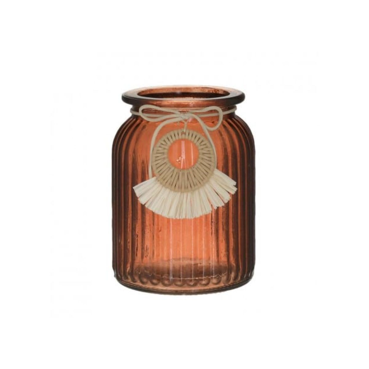 Felinar pentru lumanare din sticla, rosu, 1, hectarul.ro