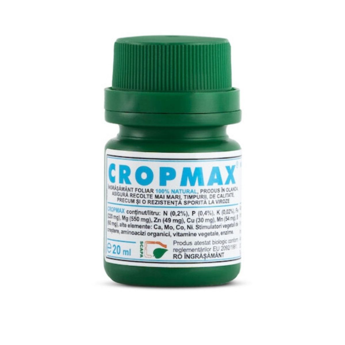 Fertilizant aplicare foliara CROPMAX BIO, 20 ML, 1, hectarul.ro