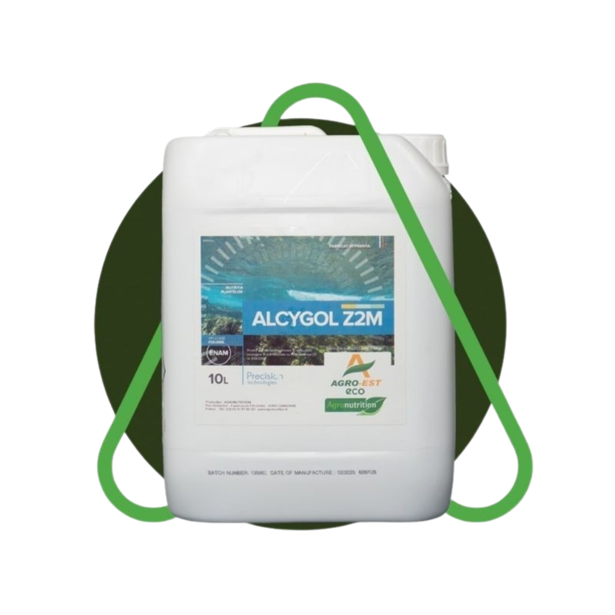 Fertilizant foliar ecologic cu alge, sulf, magneziu, zinc si mangan Alcygol Z2M, 10 L, 1, hectarul.ro