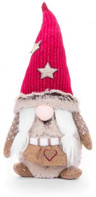 Figurina de Craciun Spiridus cu picioare scurte MagicHome, rosu cu maro, 19x13x35 cm, 1, hectarul.ro