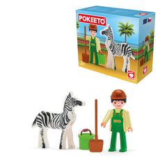 Figurina ingrijitor zoo cu accesorii Pokeeto