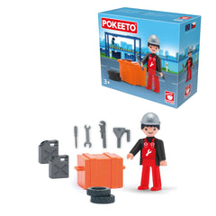Figurina mecanic auto cu accesorii Pokeeto