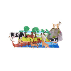 Figurine animale de ferma+saltea si accesorii, 7 buc