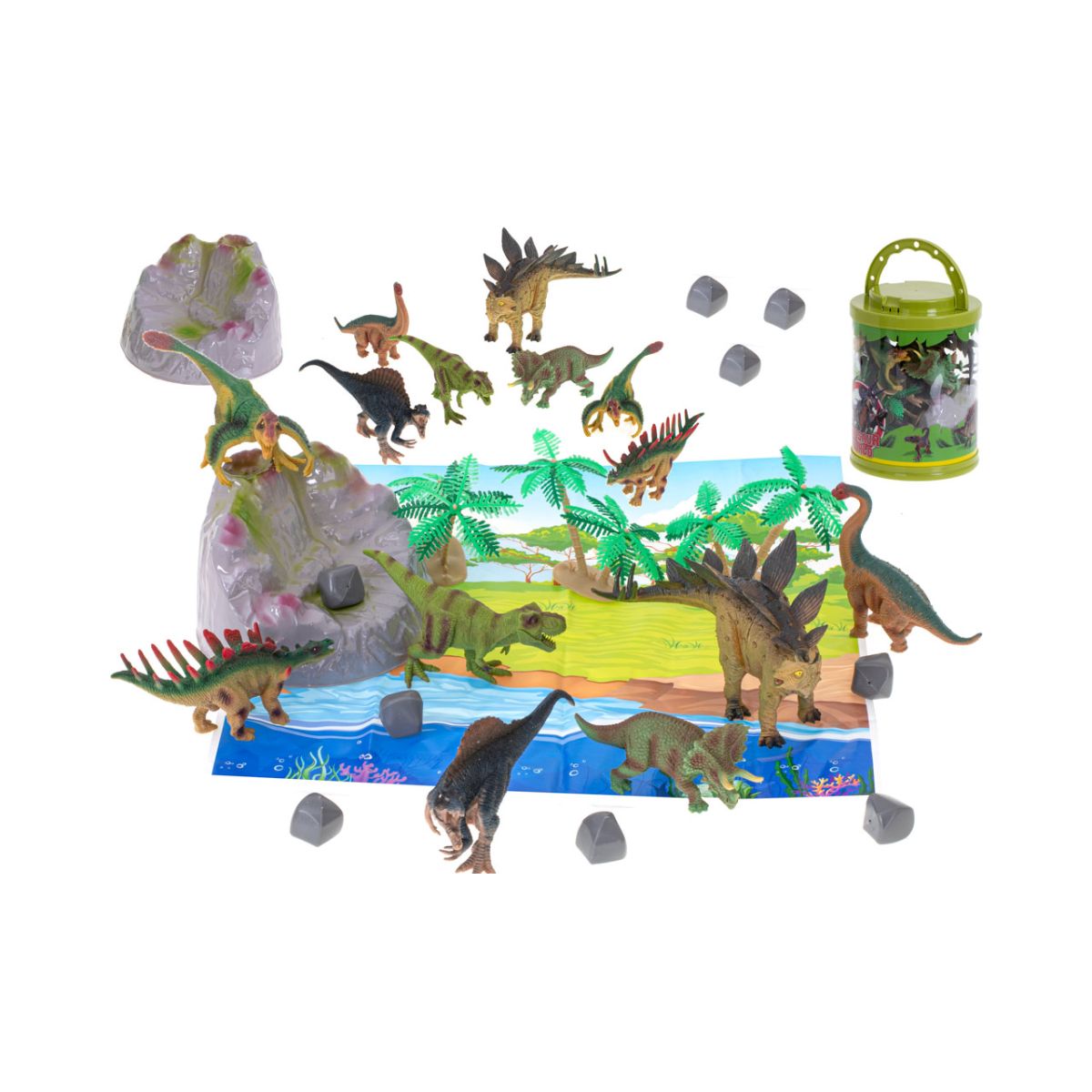 Figurine dinozauri+saltea si accesorii, 7 buc, 1, hectarul.ro