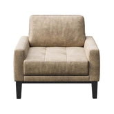 Hectarul - Fotoliu bej piele ecologica Musso Tufted Mesonica